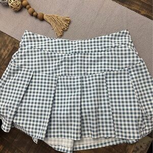 Blue and White Checkered Tennis Skort
